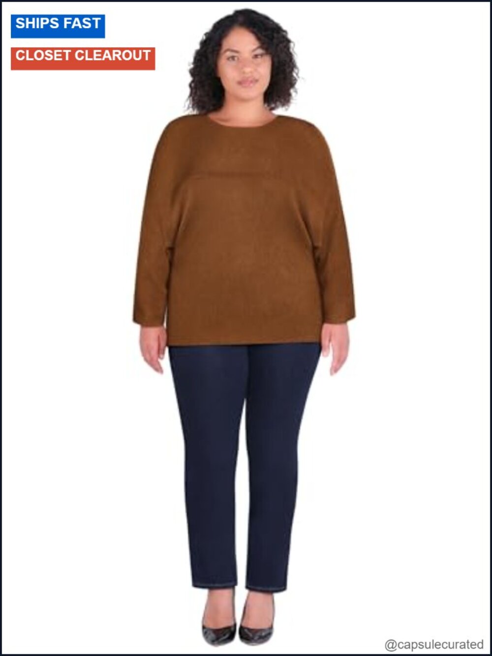 Women Plus Size Jumper Sarai Pullover Sweater Acrylic Blend, Relaxed Fit, Curve